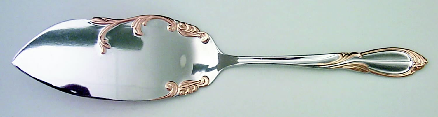 Cache (Stainless-Gold Accent) Solid Pastry Server by Yamazaki-1