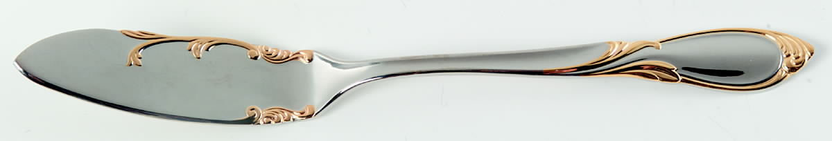 Cache (Stainless-Gold Accent) Flat Handle Master Butter Knife by Yamazaki-1