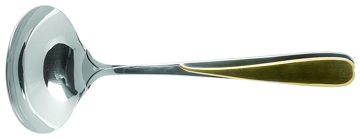 Florian (Stainless-Gold Accent) Solid Gravy Ladle by Yamazaki-1