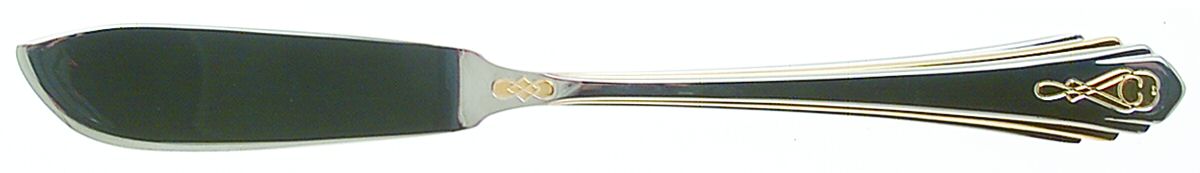 Harlow (Stainless, Gold Accent) Flat Handle Master Butter Knife by Yamazaki-1