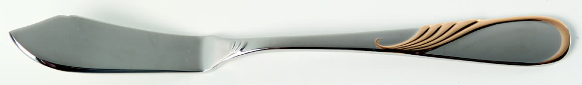 Hilary (Stainless, Gold Accent Flat Handle Master Butter Knife by Yamazaki-1