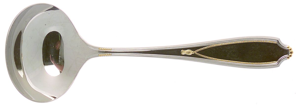 Victoria Gold (Stainless, Gold Accent) Solid Gravy Ladle by Yamazaki-1