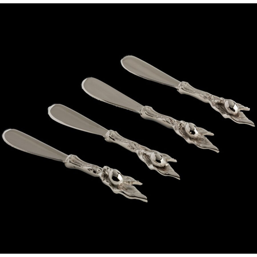 Oliviera Stainless Flatware Cheese Spreader with Stainless Blade by Carmel Ceramica Silv-1