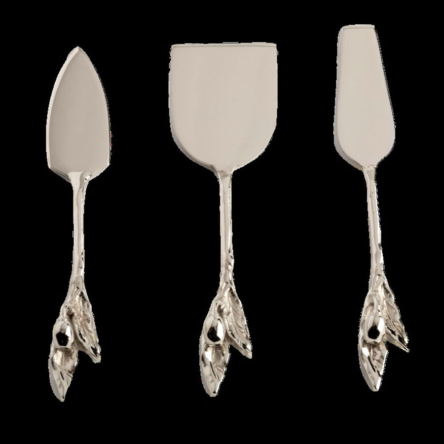 Oliviera Stainless Flatware 3 Piece Cheese Set (CHEPLS,CHESS,CHEKS) by Carmel Ceramica Silv-1