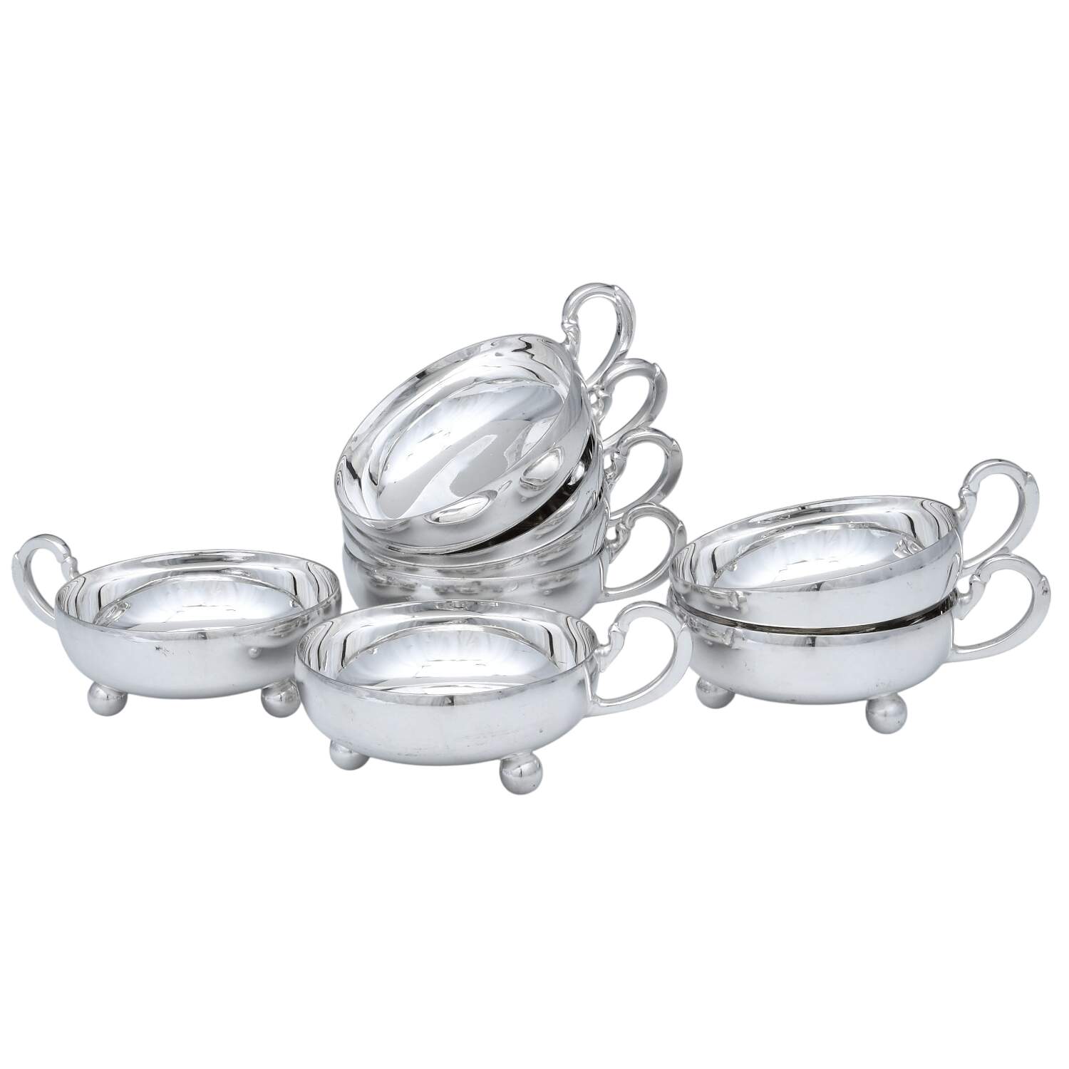 Silverplate Hollowware Set of 8 Individual Dessert Bowls by Eberle (Brazil)-1