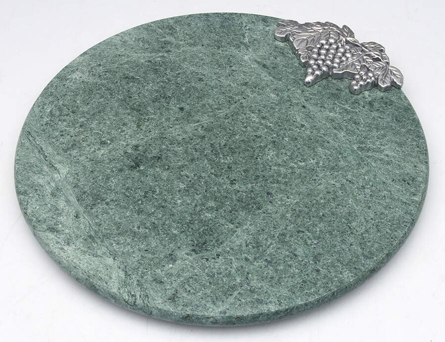 Grape (Aluminum, Hollowware) 7" Marble Cheese Board by Arthur Court-1