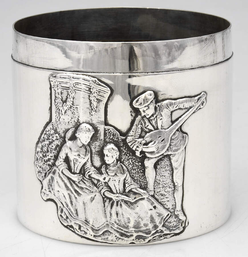 1cr1 (Sterling) Tea Caddy No Lid by Charles & Richard Comyns-1
