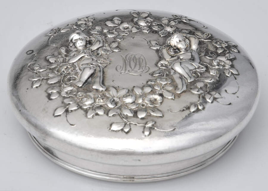 2SS1 (Sterling, Hollowware) Sterling Lid for Crystal Dresser Jar by Storck & Sinsheimer-1