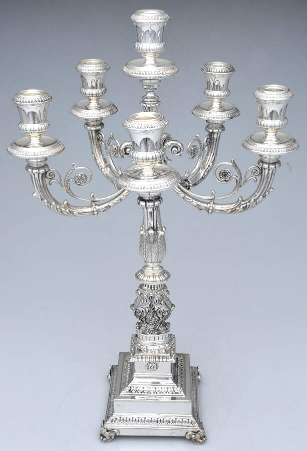 A9O1 (Sterling, Hollowware) 6 Light Candelabra by A. Fassi  Arno-1