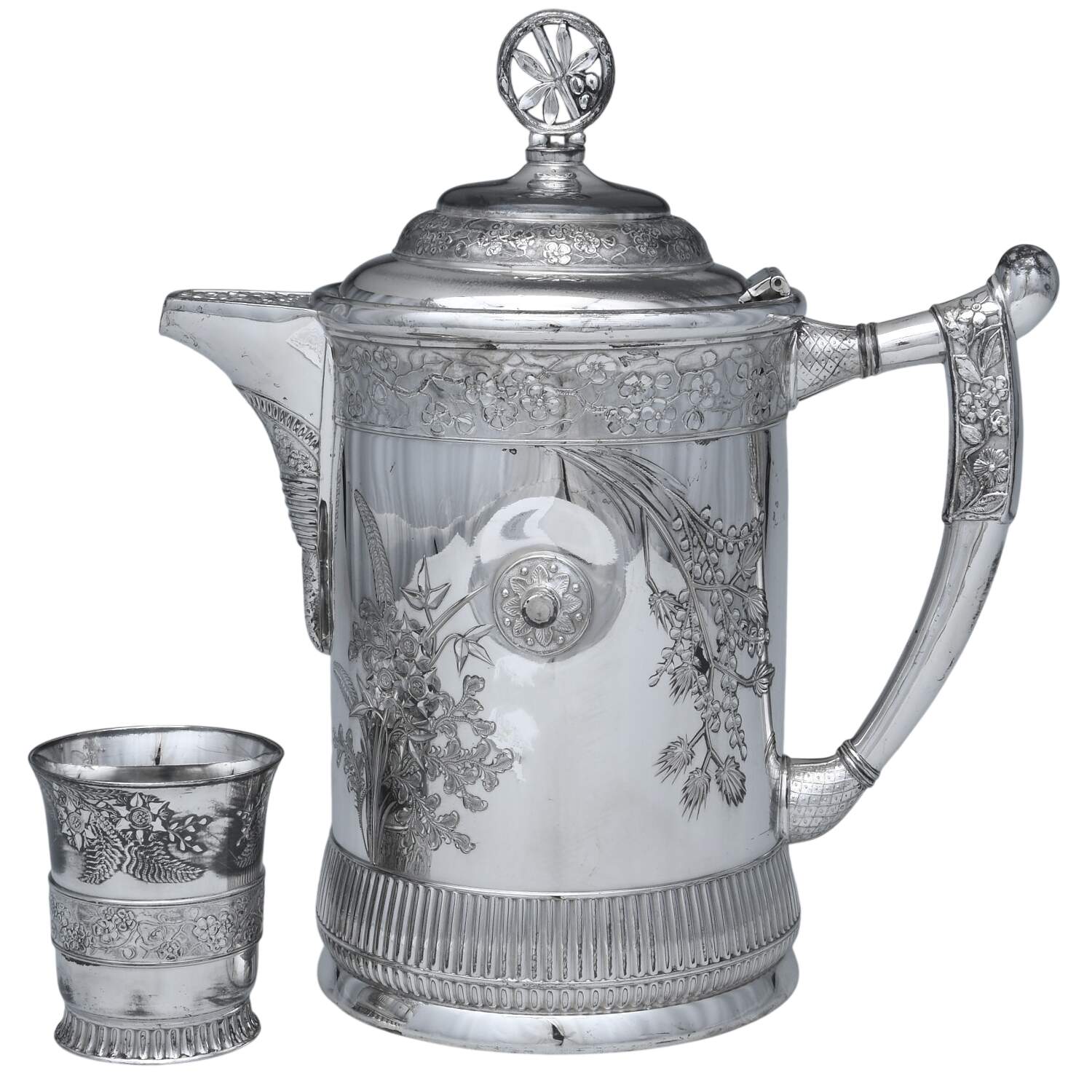 1509 (Silverplate, Hollowware) Hinged Pitcher with Goblet by Acme Silverplate Co-1