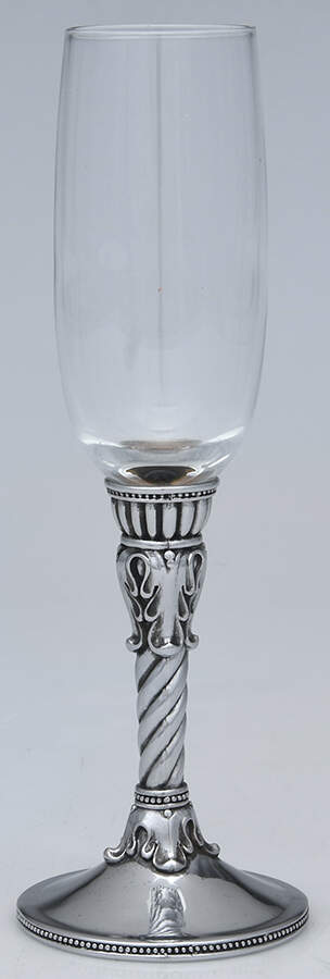 BGK1 (Pewter, Hollowware) Glass & Silver Champagne Flute by Brighton-1