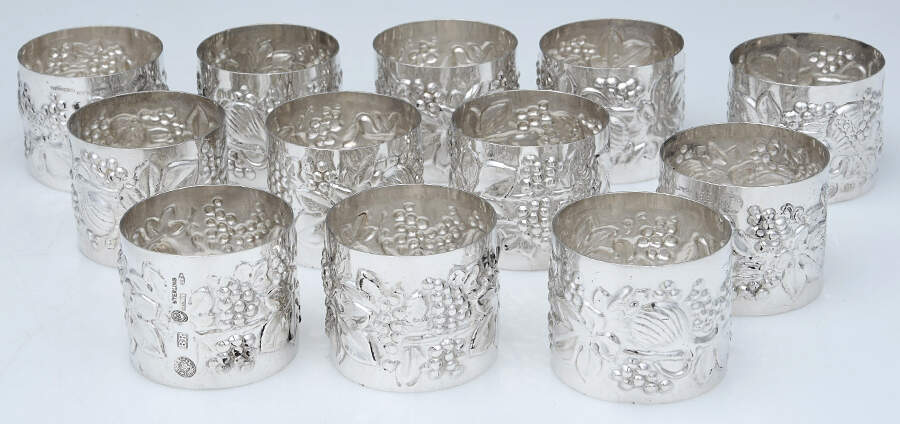 BF21 (Sterling, Hollowware) Napkin Ring - Set of 12 by Brandimate Firenze-1