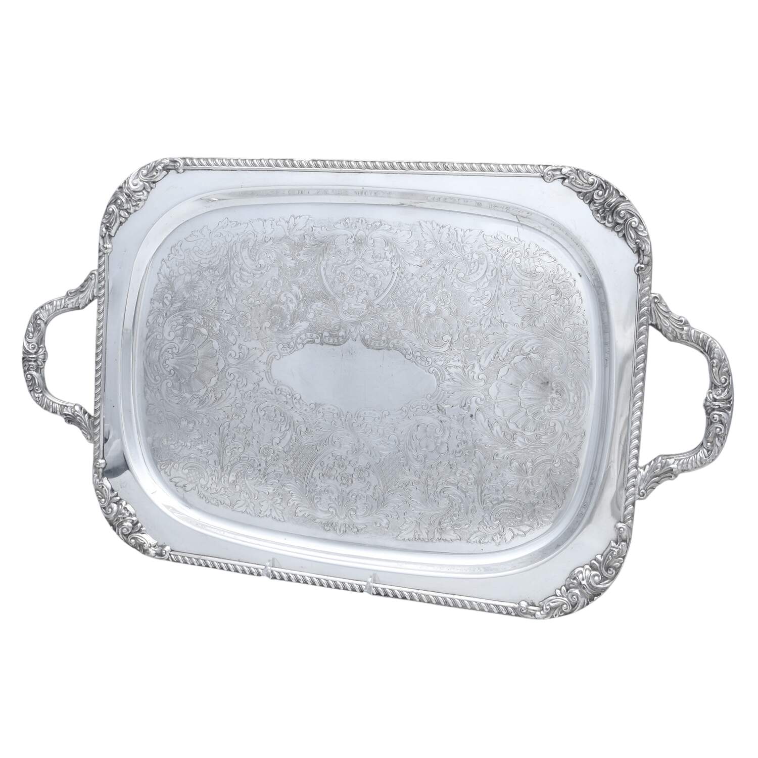 Silverplate Hollowware 19" Footed Waiter Tray by Crosby Silver-1