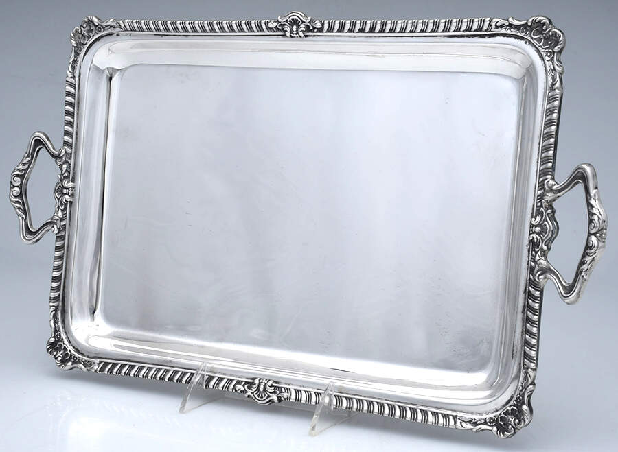 Sterling Hollowware Sterling Demitasse Tray by Camusso (Peru)-1