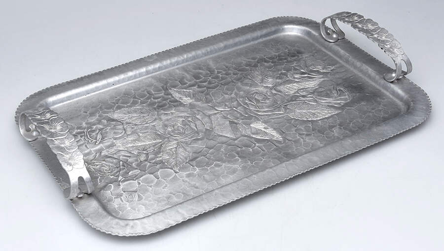 Wild Rose (Aluminum, Hollowware) 18" Rectangular Handled Tray by Continental Silver-1