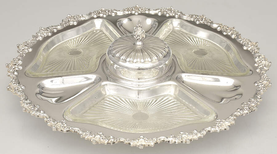 5247 (Silverplate, Hollowware) Lazy Susan with Liner by Crown Silver Co-1
