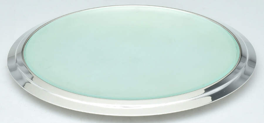 Folio (Silverplate, Hollowware) Cheese Plate with Glass Insert by Christofle France-1