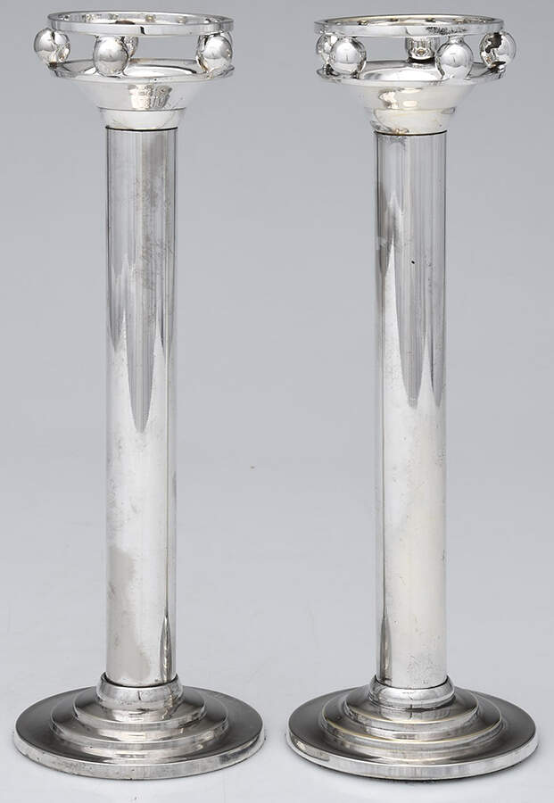 CG81 (Silverplate, Hollowware) Pair of 10" Candlesticks by Creative Gift International-1