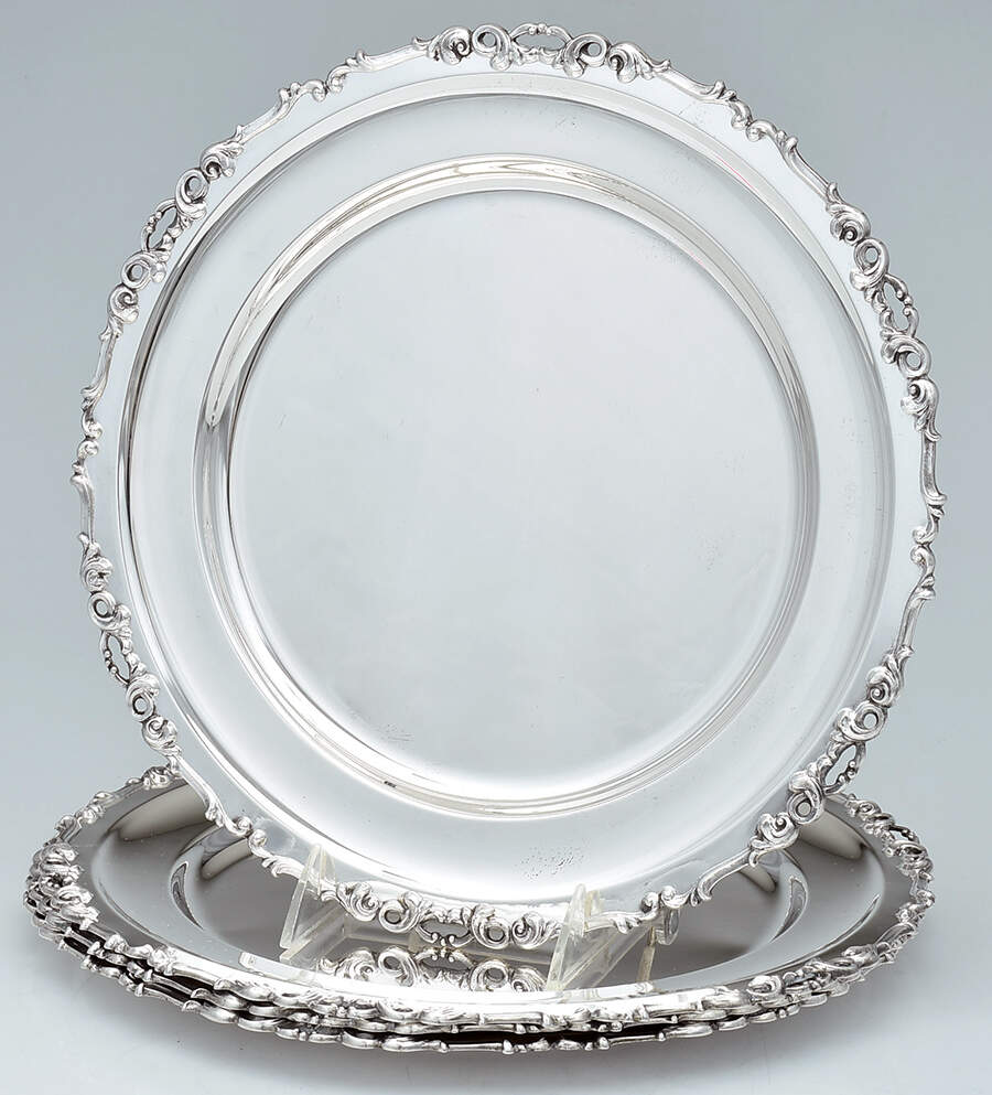 CXU10 (Sterling, Hollowware) Service Plate - Set of 4 by Camusso (Peru)-1