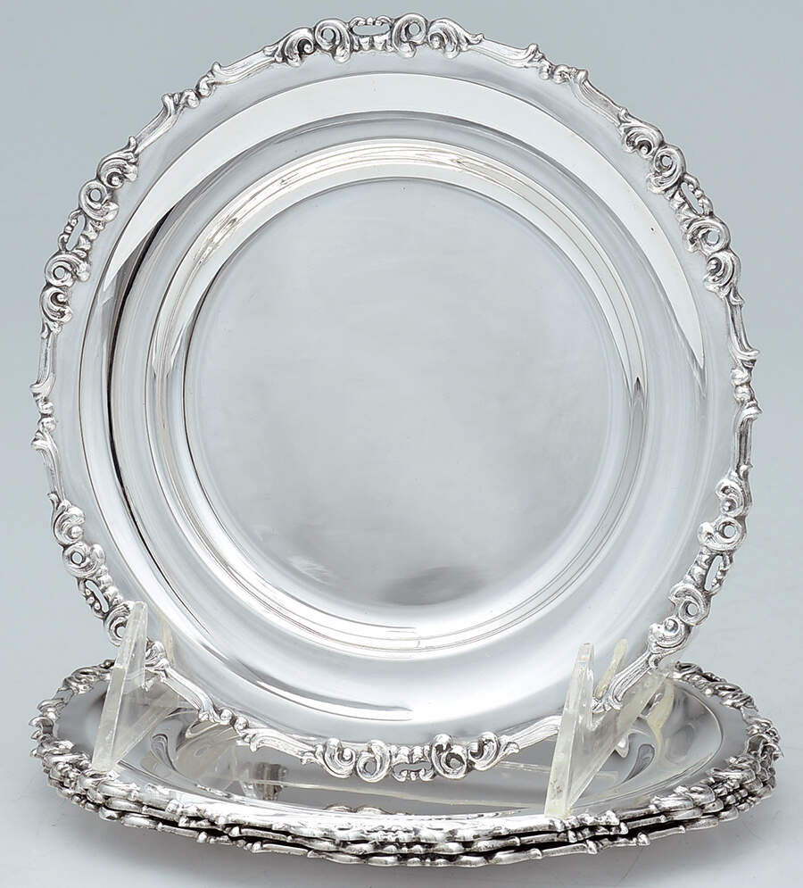 CXU10 (Sterling, Hollowware) Bread & Butter Plate - Set of 4 by Camusso (Peru)-1