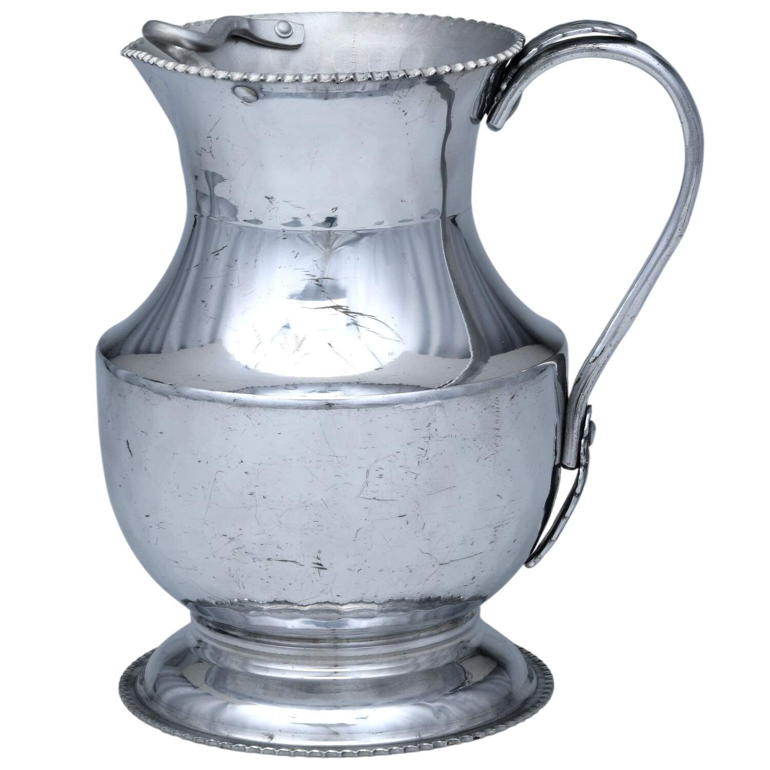Aluminum Hollowware Ice Lip Water Pitcher by Cromwell Silver Mfg. Corporation-1