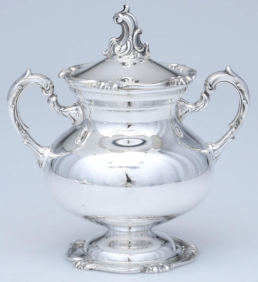 CXU12 (Sterling, Hollowware) Sugar Bowl with Lid by Camusso (Peru)-1