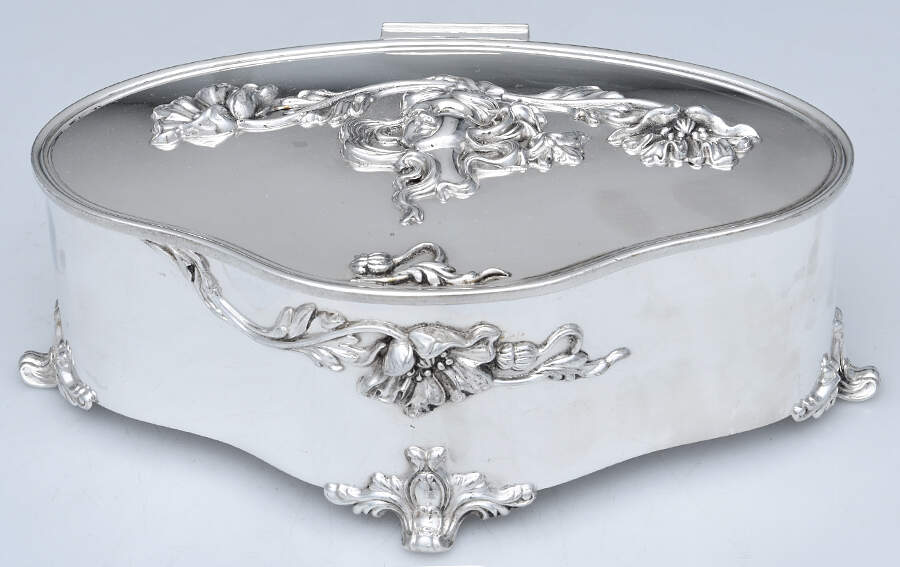 3494 (Silverplate, Hollowware) Jewelry Box with Hinged Lid by Derby Silver Company-1