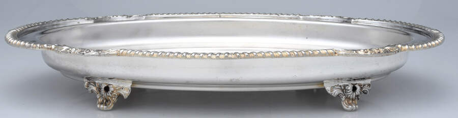 925F (Silverplate, Hollowware) 19" Footed Oblong Buffet Tray by English Silver Mfg Co.-1