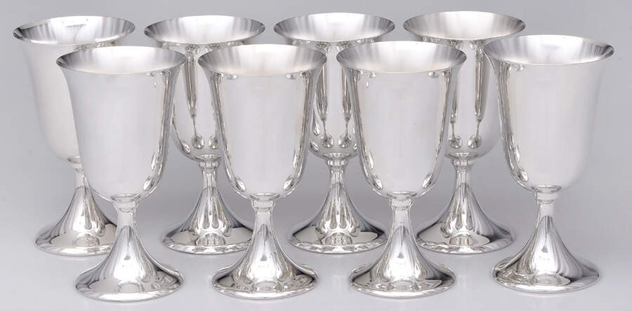 FBR35 (Silverplate, Hollowware) Water Goblet - Set of 8 by F B Rogers-1