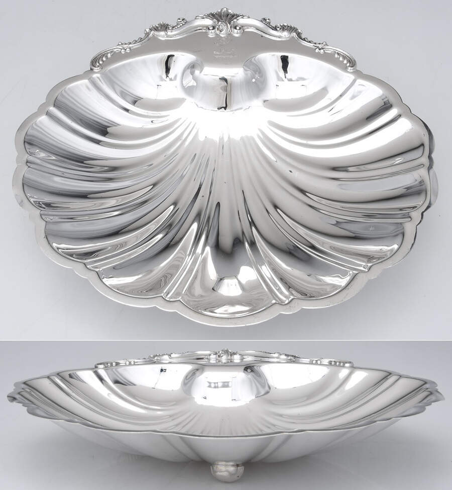 1824 (Silverplate, Hollowware) Shell Shape 3-Toed Centerpiece by F B Rogers-1