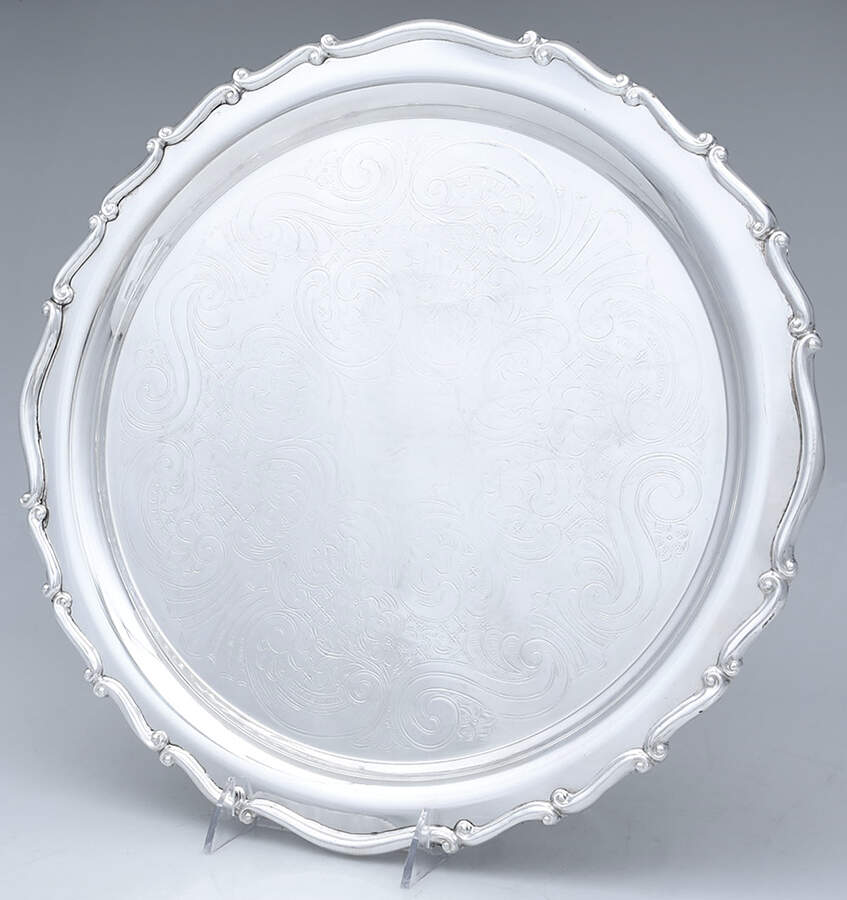 9058 (Silverplate, Hollowware) 15" Round Tray by F B Rogers-1