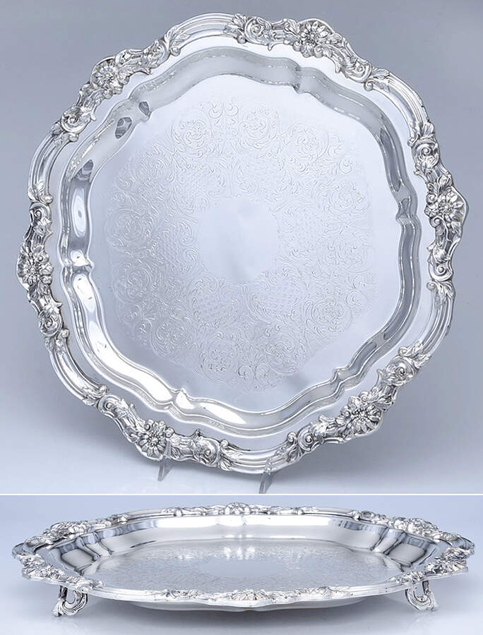 7734 (Silverplate, Hollowware) 16" Round Tray by F B Rogers-1