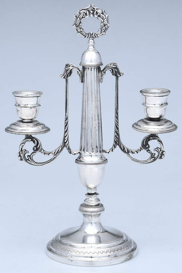FGI1 (Hollowware) 11" 2 Light Candelabra by Fiesoli Guido Di Dante-1
