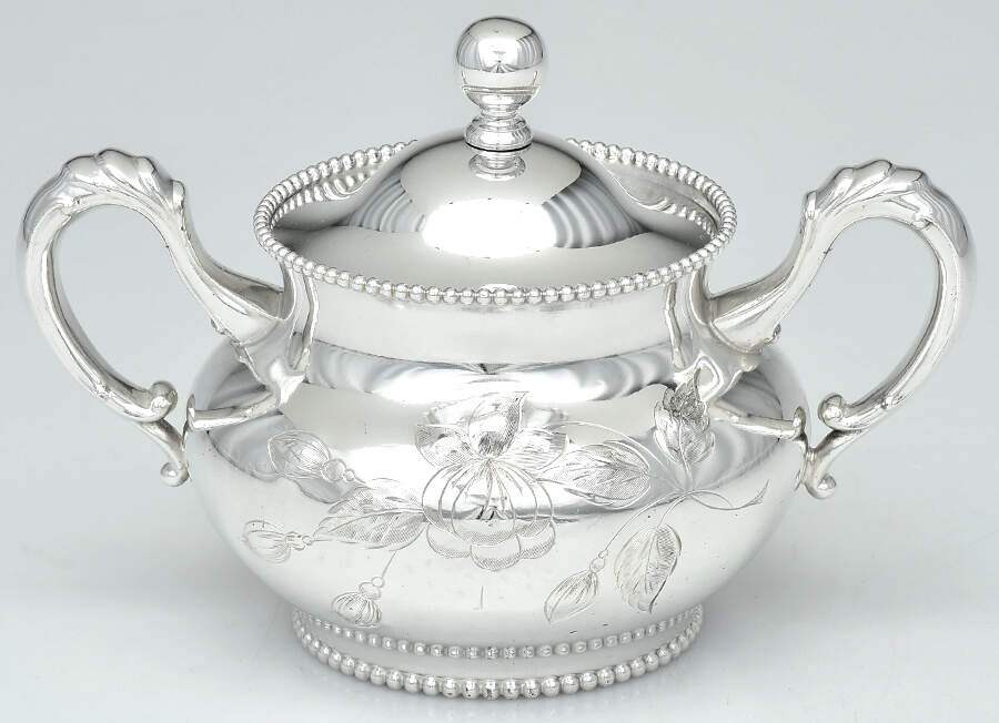 1218 (Silverplate, Hollowware) Sugar Bowl & Lid by F B Rogers-1