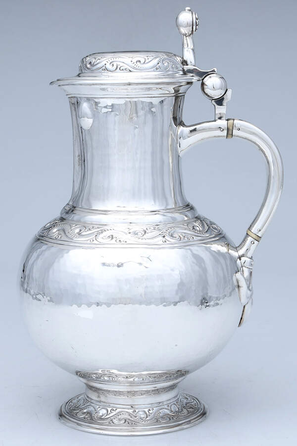 FXR (Sterling, Hollowware) Water Pitcher with Hinged Lid by Robert Frederick Fox-1