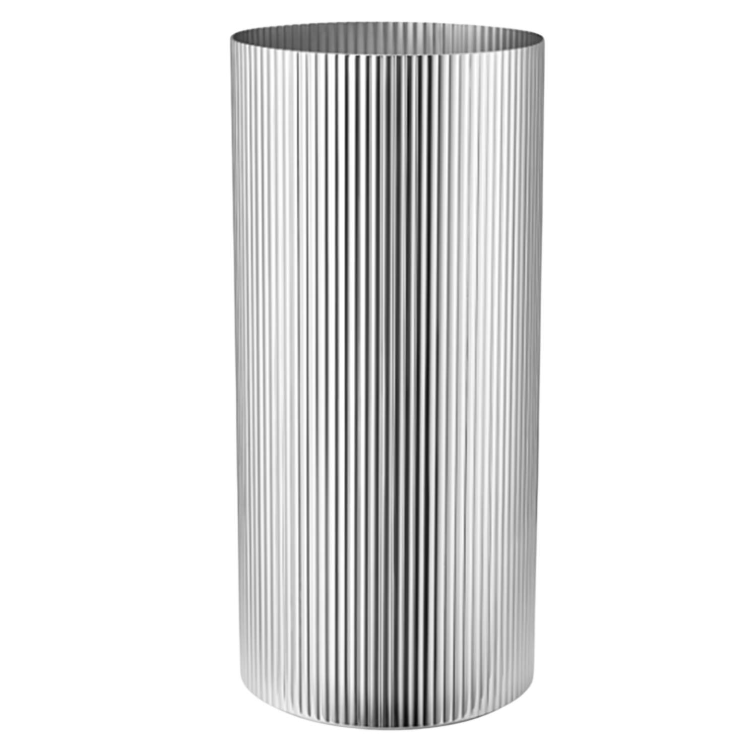 Bernadotte (Chrome Plated Stainless) 10" Vase by Georg Jensen (Denmark)-1
