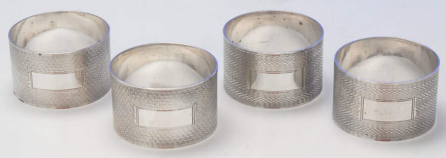 HBZ1 (Sterling, Hollowware) Napkin Ring - Set of 4 by Harman Brothers-1