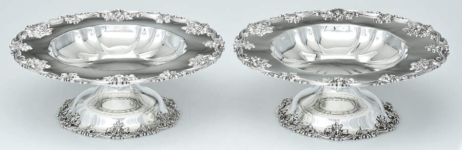 112 (Sterling, Hollowware) Tazza - Set of 2 by Howard & Co-1