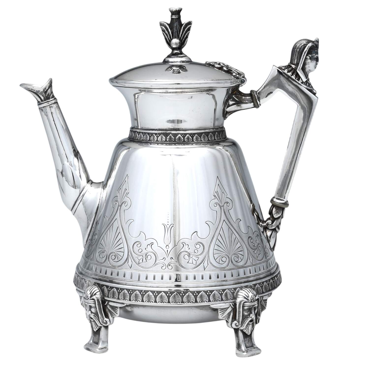 1875 (Silverplate, Hollowware) Silverplate Coffee Pot by Hall & Elton-1