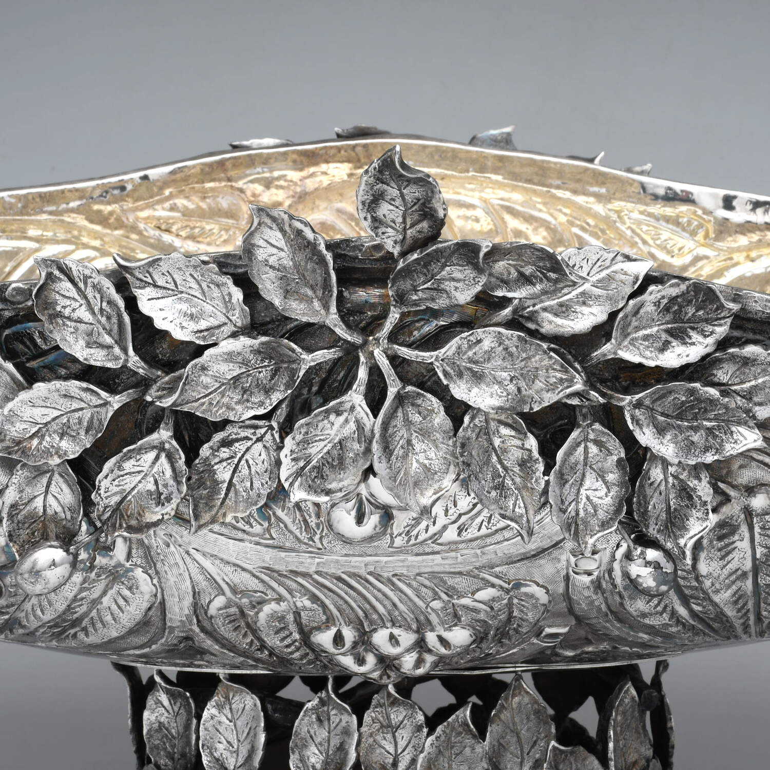 HZO1 (Sterling, Hollowware) Oval Pedestal Centerpiece by Hazorfim-Israel-4