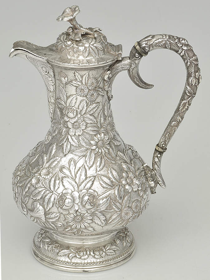 Repousse-Full Chased-Hand Chased Chocolate Pot by Kirk Stieff-1