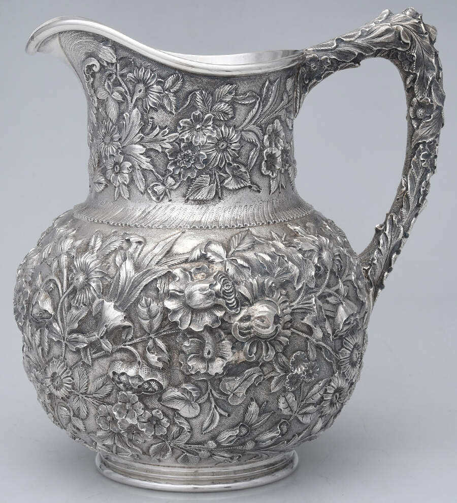 Repousse-Full Chased-Hand Chased Sterling Water Pitcher by Kirk Stieff-1