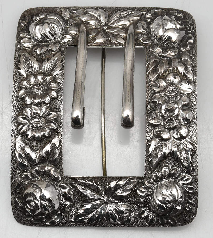 Stieff Rose (Sterling, 1892, Hollowware) Belt Buckle/Pin by Kirk Stieff-1