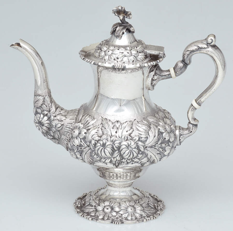 Stieff Rose (Sterling, 1892, Hollowware) Teapot by Kirk Stieff-1