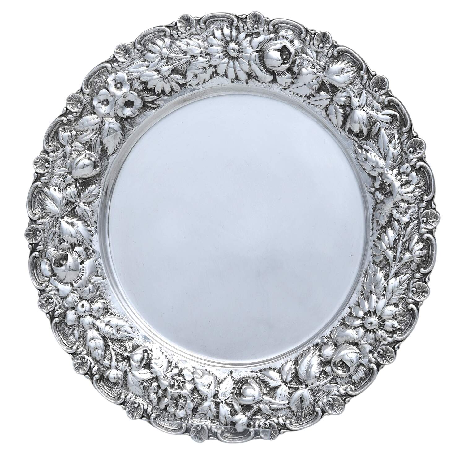Stieff Rose (Sterling, 1892, Hollowware) Bread Plate by Kirk Stieff-1