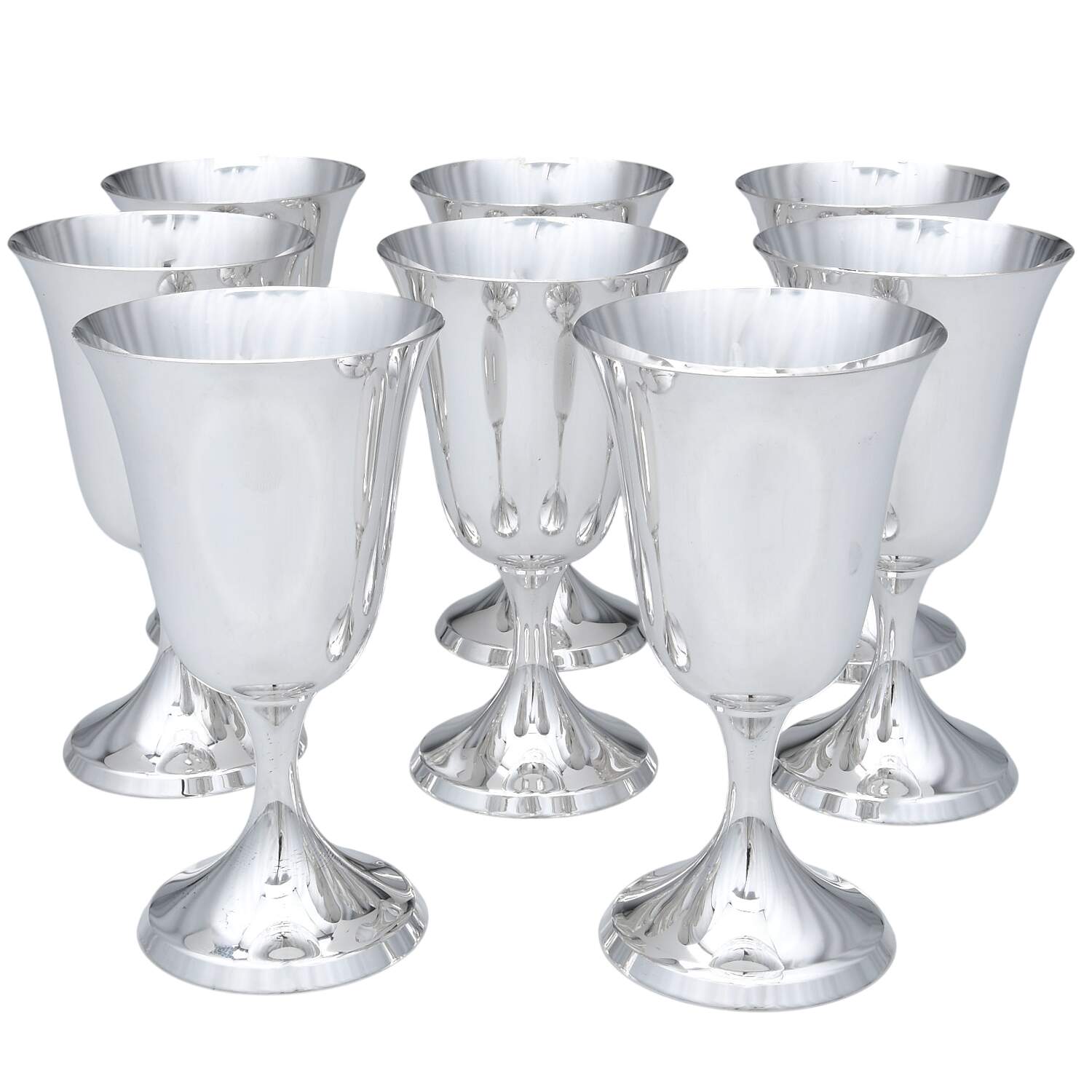 0801 (Sterling, Hollowware) Water Goblet - Set of 8 by Kirk Stieff-1