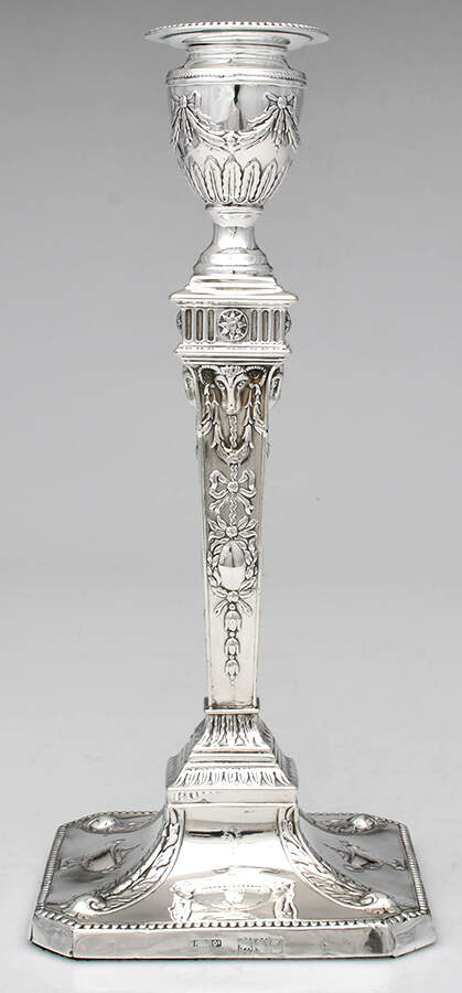 KMB1 (Sterling, Hollowware) Weighted Candlestick with Bobeche by Kemp Brothers-1