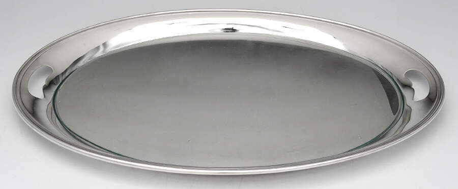 Colonial Classic (Plated, Hollowware) Large Silverplate Waiter Tray by Lunt Silver-1