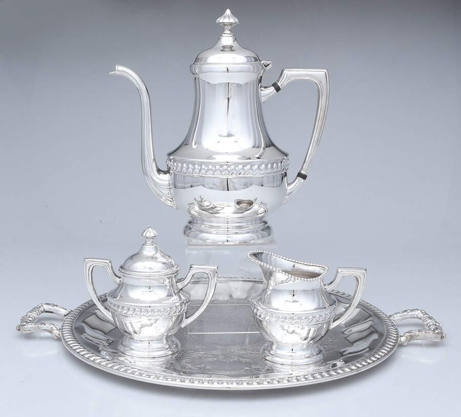 MVN1 (Silverplate, Hollowware) Coffee Set - 4 Piece (PCP, PCR, PSU, PWTS) by Modern Silver Mfg Co-1