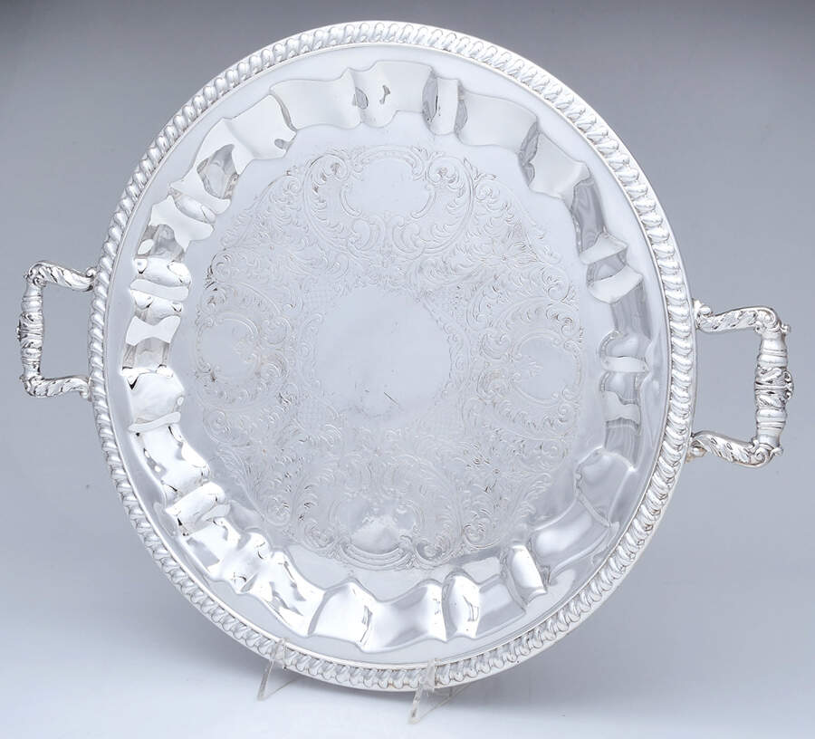 MVN1 (Silverplate, Hollowware) Small Silverplate Waiter Tray by Modern Silver Mfg Co-1